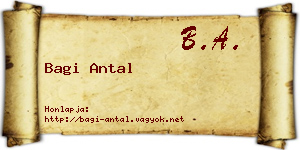 Bagi Antal névjegykártya