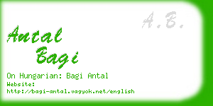 antal bagi business card